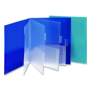 Poly Ten-Pocket Subject Folder, 500-Sheet Capacity, 11 x 8.5, Assorted Cover Colors, 2/Pack