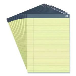 Notepads, Wide/Legal Rule, (50) Canary-Yellow 8.5 x 11.75 Sheets, 12/Pack