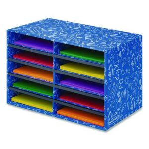 Classroom Collection Literature Sorter, 10 Sections, 19.5 x 12.27, Blue