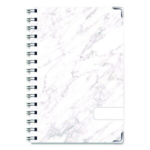 Marble Weekly/Monthly Planner, Marble Stone Artwork, 8 x 5.5, White/Gray/Silver Cover, 14-Month: Nov 2024 to Dec 2025