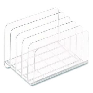 5-Compartment Plastic Incline Sorter, 8.5 x 11 Size, 6.26 x 9.49 x 6.5, Clear