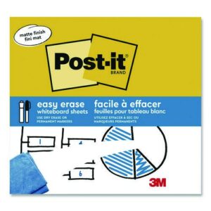 Easy-Erase Whiteboard Sheets, Plastic Surface, 9.1 x 9.1, White, 2/Pack