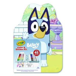 Bluey Color and Sticker Kit, Includes 26 Markers, Ages 5 and Up, 20 Pages