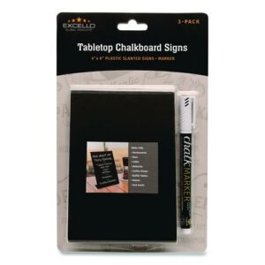 Tabletop Chalkboard Signs, Black Surface, 4 x 6, 3/Pack
