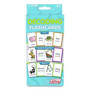 Decoding Flashcards: Blend Patterns, CVC Words, Vowels/Digraphs, Grades K to 1, Assorted Colors, 54 Cards/Deck, 3 Decks