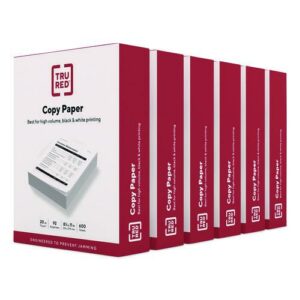 Copy Paper, 92 Bright, 20 lb Bond Weight, 8.5 x 11, 600 Sheets/Ream, 6 Reams/Carton
