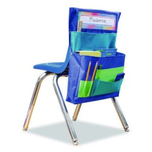 Chair Pocket, 15.5 x 18, Canvas, Blue/Teal/Lime