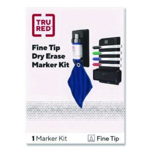 Dry Erase Marker, Pen-Style, Fine Bullet Tip, Assorted Colors, 4/Kit