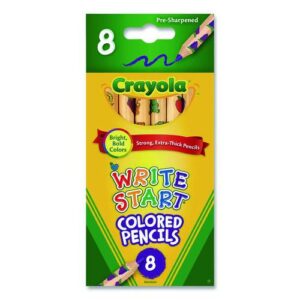 Write Start Colored Pencils, 5.33 mm, Assorted Lead and Barrel Colors, 8/Box