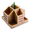 Bamboo Rotary Organizer, 9 Compartments, 8.85 x 8.82 x 7.4, Brown, Bamboo - Image 6