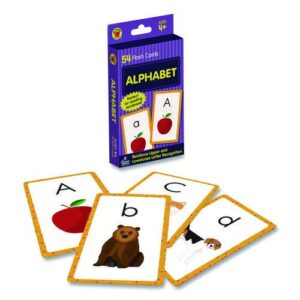 Alphabet Flash Cards, Grades Pre-K to 1, 3.25" x 5.25", Assorted Colors, 54 Cards