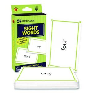 Sight Words Flash Cards, Grades Pre-K to 1, 3.25" x 5.25", Assorted Colors, 54 Cards