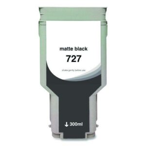Compatible Matte Black High-Yield Ink, Replacement for 727XL (C1Q12A), 300 mL