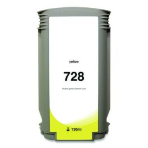 Compatible Yellow Ink, Replacement for 728 (F9J65A), 130 mL