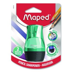 Tonic 2-Hole Canister Pencil Sharpener, 3.74 x 1.6 x 4.92, Randomly Assorted Colors