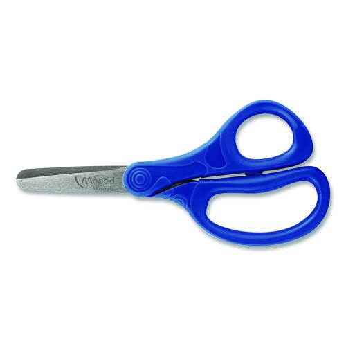 Essential Blunt School Scissors School Pack, Rounded Tip, 5.35" Long, 2" Cut Length, Straight Assorted Handle, Dozen - Image 2