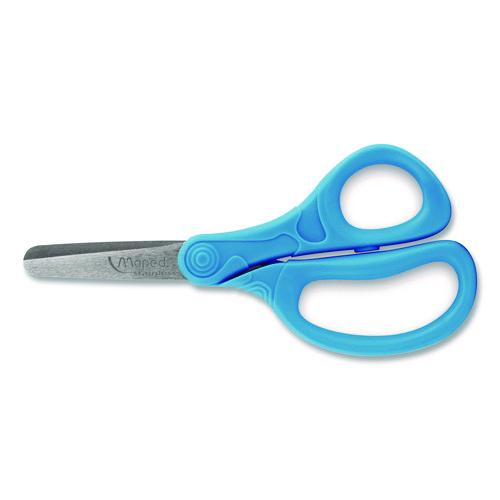 Essential Blunt School Scissors School Pack, Rounded Tip, 5.35" Long, 2" Cut Length, Straight Assorted Handle, Dozen - Image 3