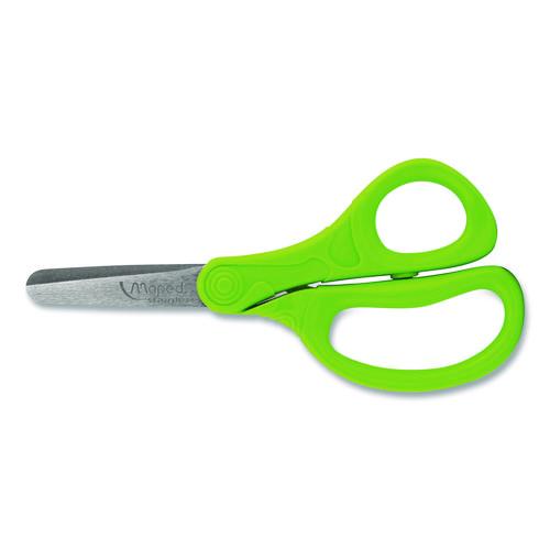 Essential Blunt School Scissors School Pack, Rounded Tip, 5.35" Long, 2" Cut Length, Straight Assorted Handle, Dozen - Image 4