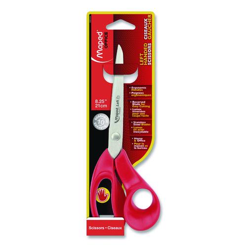 Expert Left-Handed Multipurpose Scissors, 8.25" Long, 5" Cut Length, Straight Red Handle - Image 2