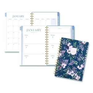 Weekly/Monthly Calista Floral Planners, 8.5 x 5.5, Floral Artwork, Blue/Purple/Green Cover, 13-Month (Jan-Jan): 2026