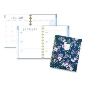 Weekly/Monthly Calista Floral Planners, 11 x 8.5, Floral Artwork, Blue/Purple/Green Cover, 13 Month (Jan-Jan): 2026