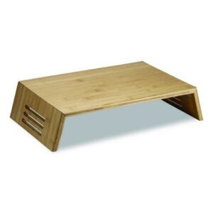 Bamboo Desktop Monitor Stand, For 16" Monitors, 17.56 x 12.44 x 2.64, Brown, Supports 20 lbs