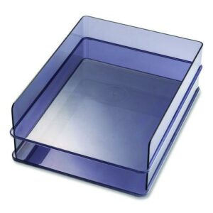 Recycled Plastic Letter Tray, 1 Section, Letter Size Files, 10.16" x 12.8" x 2.76", Translucent Ash, 2/Pack