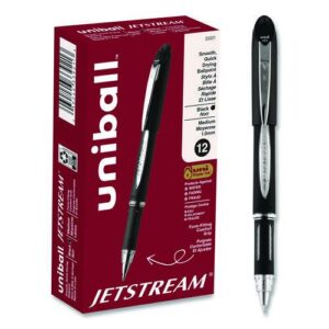 Jetstream Hybrid Gel Pen, Stick, Bold 1 mm, Black Ink, Black/Silver Barrel