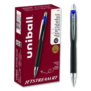 Jetstream Hybrid Gel Pen, Retractable, Bold 1 mm, Blue Ink, Black/Silver/Blue Barrel