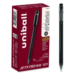Jetstream 101 Hybrid Gel Pen, Stick, Bold 1 mm, Black Ink, Black Barrel, Dozen