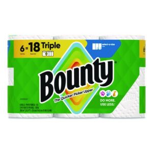 Select-a-Size Kitchen Roll Paper Towels, 2-Ply, 5.9 x 11, White, 123 Sheets/Triple Roll, 6 Rolls/Carton