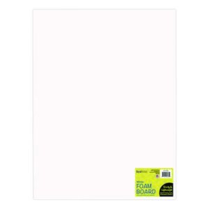 Foam Board, 15" x 20", 3/16" Thick, White, 10/Pack