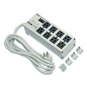 Isobar Surge Protector, 8 AC Outlets, 25 ft Cord, 3,840 J, Light Gray