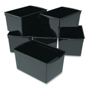 Wide Book Bin, 3.82 gal, 9.2" x 14.5" x 7", Black, 6/Pack