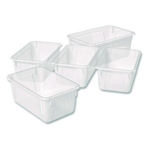 Cubby Bin, 1.8 gal, 7.8" x 12.09" x 5.18", Translucent, 5/Pack