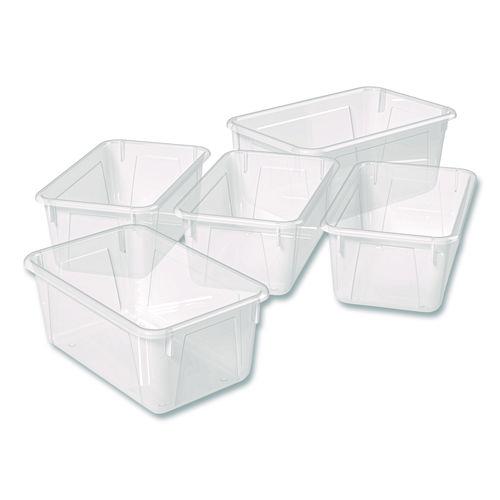Cubby Bin, 1.8 gal, 7.8" x 12.09" x 5.18", Translucent, 5/Pack