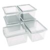 Storage Bins, with Snap-On Lid, 4 gal, 11.25 x 13.53 x 7.87, Translucent, 6/Pack