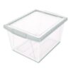 Storage Bins, with Snap-On Lid, 4 gal, 11.25 x 13.53 x 7.87, Translucent, 6/Pack - Image 2
