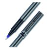 Deluxe Rollerball Pen, Stick, Extra-Fine 0.5 mm, Blue Ink, Metallic Gray/Black/Blue Barrel, Dozen - Image 2