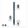 Deluxe Rollerball Pen, Stick, Extra-Fine 0.5 mm, Blue Ink, Metallic Gray/Black/Blue Barrel, Dozen - Image 3