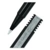 Rollerball Pen, Stick, Extra-Fine 0.5 mm, Black Ink, Black Barrel, Dozen - Image 2