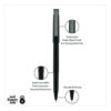 Rollerball Pen, Stick, Extra-Fine 0.5 mm, Black Ink, Black Barrel, Dozen - Image 3