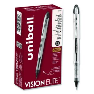 VISION ELITE Hybrid Gel Pen, Stick, Bold 0.8 mm, Black Ink, White/Black/Clear Barrel