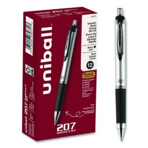 207 Impact Gel Pen, Retractable, Bold 1 mm, Black Ink, Black Barrel