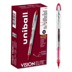 VISION ELITE Hybrid Gel Pen, Stick, Bold 0.8 mm, Red Ink, White/Red/Clear Barrel