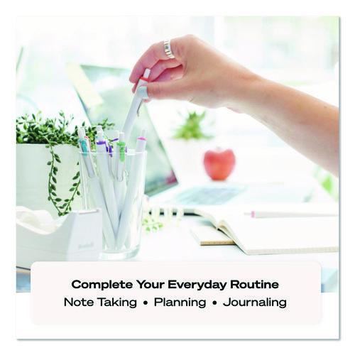 uniONE Gel Pen, Retractable, Medium 0.7 mm, Black Ink, White/Black Barrel, Dozen - Image 5