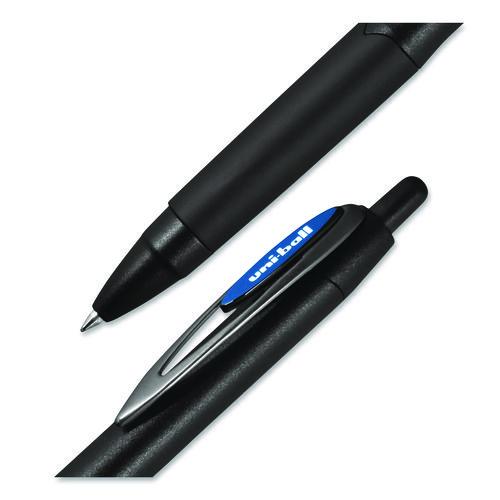 207 Plus+ Gel Pen, Retractable, Medium 0.7 mm, Blue Ink, Black Barrel, Dozen - Image 2