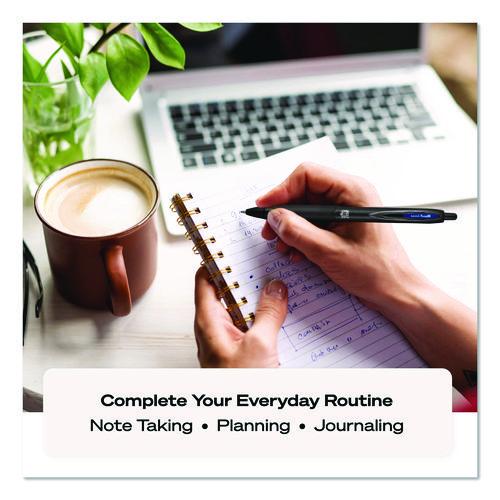 207 Plus+ Gel Pen, Retractable, Medium 0.7 mm, Blue Ink, Black Barrel, Dozen - Image 5