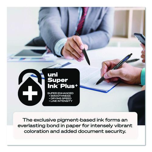 207 Plus+ Gel Pen, Retractable, Medium 0.7 mm, Blue Ink, Black Barrel, Dozen - Image 7