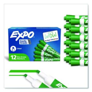 Low-Odor Dry-Erase Marker, Broad Chisel Tip, Green, Dozen